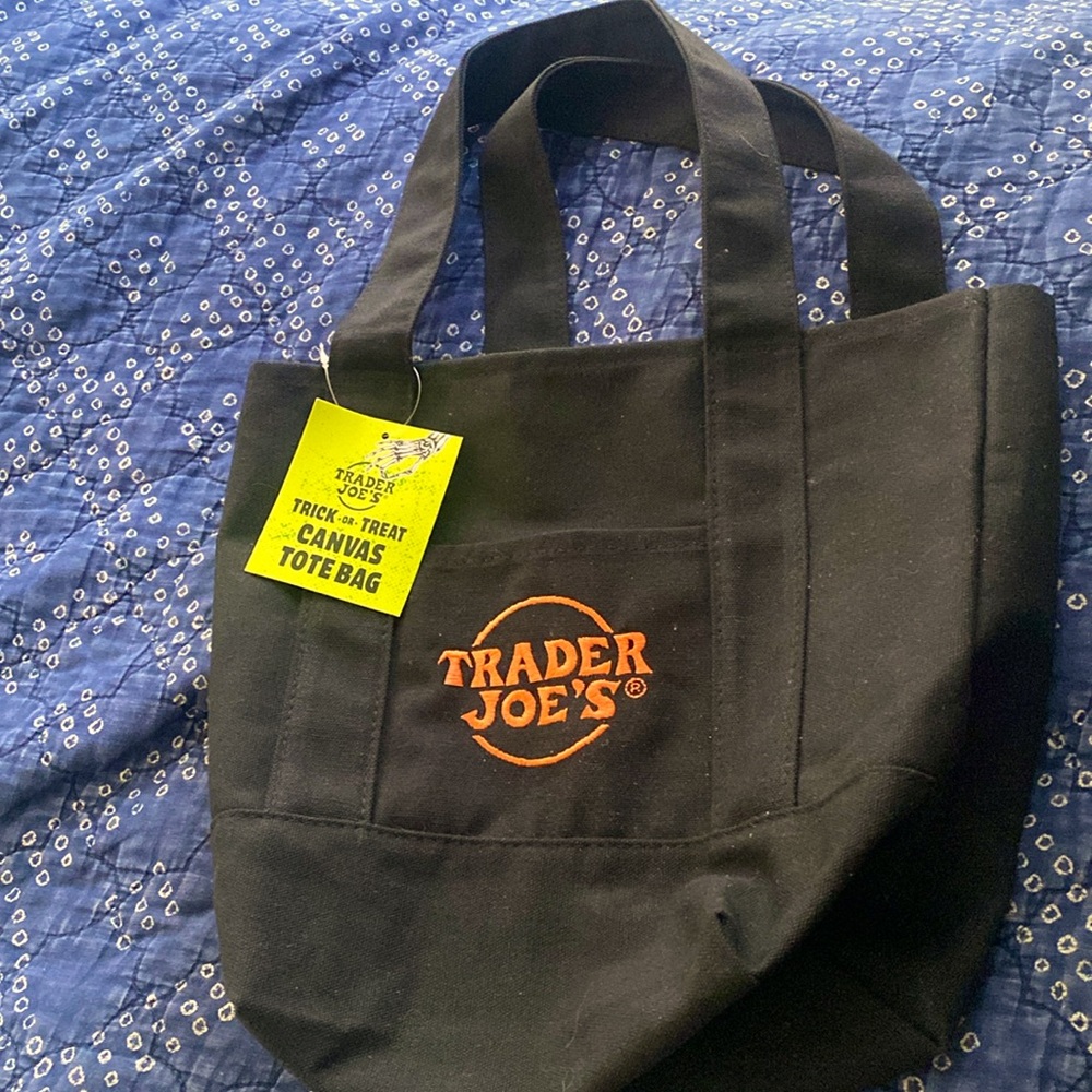NWT Trader Joes Black Halloween Tote Bag